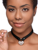 Master Series Heart Lock Choker with Keys