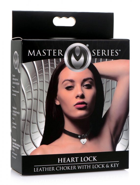 Master Series Heart Lock Choker with Keys