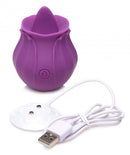 Bloomgasm Wild Violet Rechargeable Silicone Licking-Tongue Clitoral Stimulator