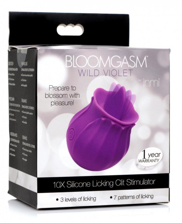 Bloomgasm Wild Violet Rechargeable Silicone Licking-Tongue Clitoral Stimulator