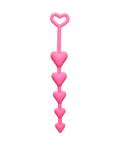 BFF All Heart Silicone Heart-Shaped Anal Beads - Pink