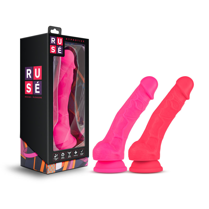 Ruse Hypnotize Colorful Silicone Dildo with Balls and Suction Cup