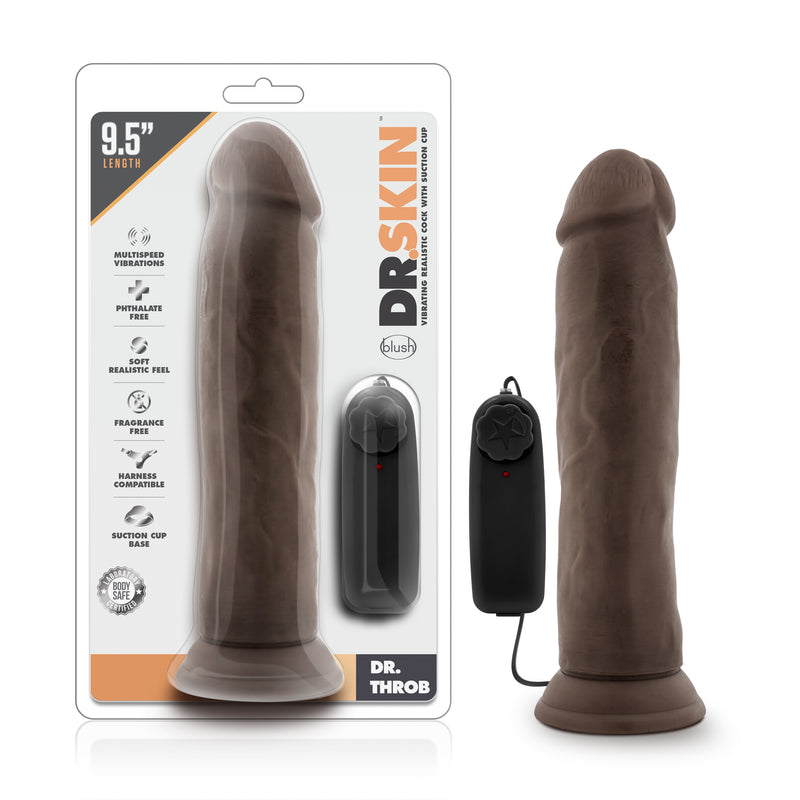 Dr. Skin Dr. Throb 9.5" Vibrating Cock with Suction Cup