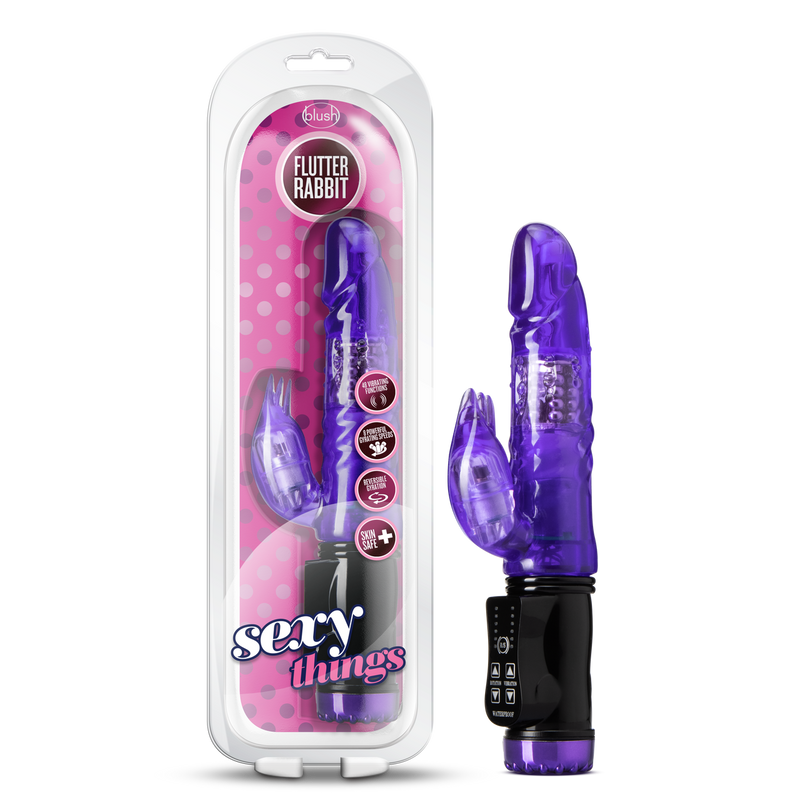Sexy Things Flutter Rabbit Vibrating and Rotating Dual Stimulator - Pu Sexy Things Flutter Rabbit Vibrating and Rotating Dual Stimulator - Pu