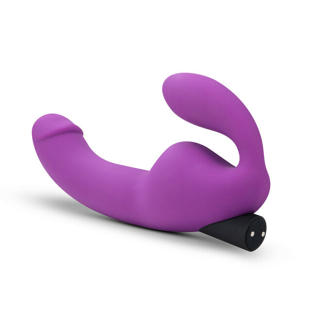 Temptasia Cyrus Strapless Silicone Dildo With Rechargeable Bullet - Purple