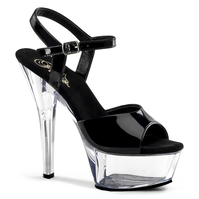 Pleaser KISS209 6" Spike Heel Thin-Strap Dancer Shoe with Platform