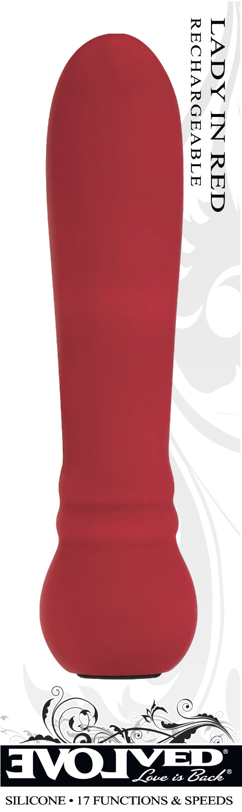 Lady in Red Silicone Rechargeable Flexible Vibrating Bullet - Crimson