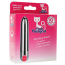 Pink Pussycat ABS Plastic Rechargeable Vibrating Bullet - Silver Cote