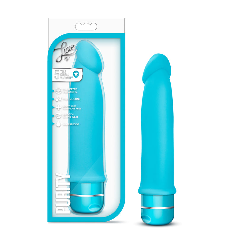 Luxe Purity Vibrating Silicone Dildo