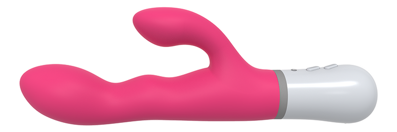 Lovense Nora Bluetooth Rechargeable Silicone Rotating Dual Stimulator - Pink