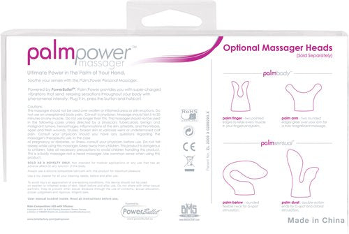 PalmPower Silicone Wall-Plug Massager Wand - Grey/Pink