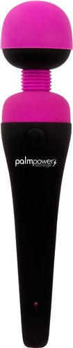 PalmPower Rechargeable Silicone Massager Wand - Black/Pink