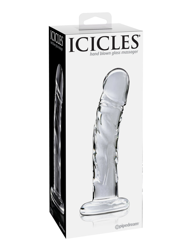 Icicles No 62 6.5" Glass Dildo with Flared Base