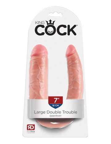 King Cock - Large Double Trouble Dildo 7in