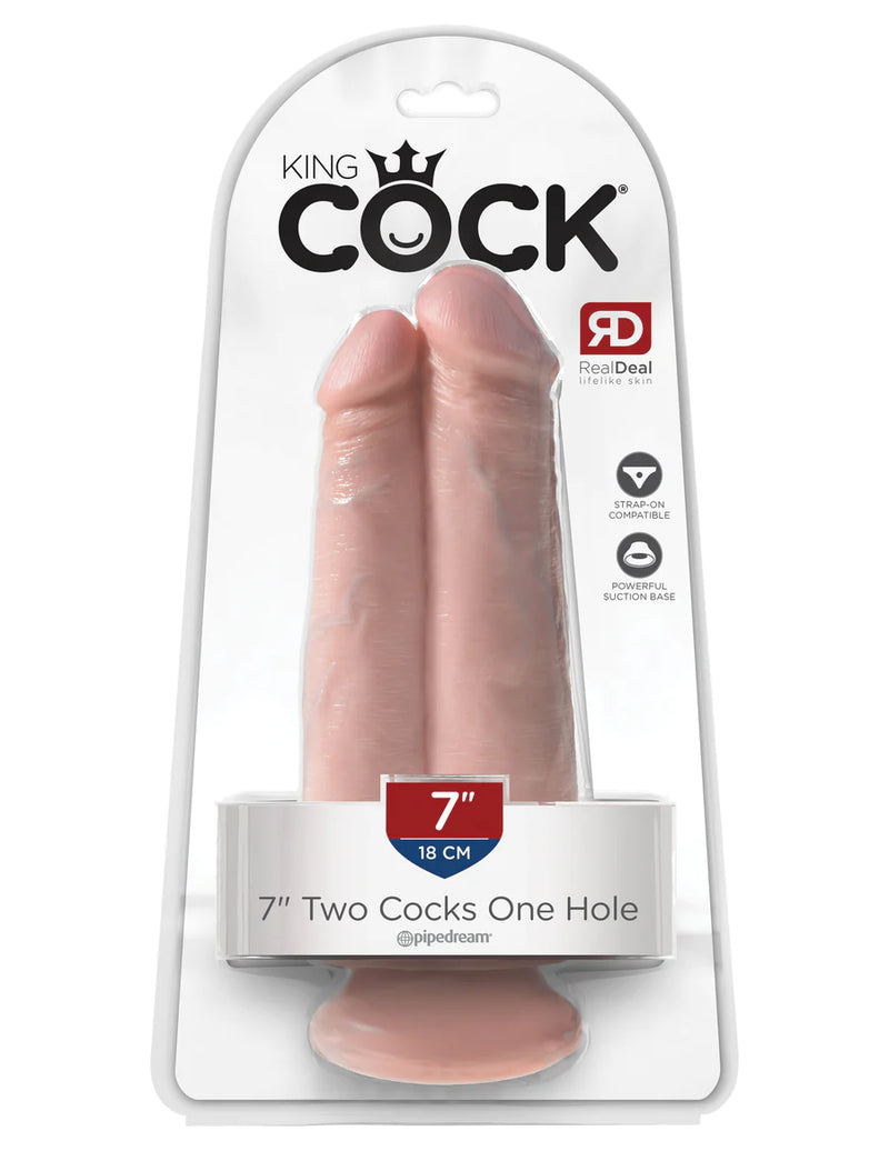 King Cock - Two Cocks One Hole Dildo 7in