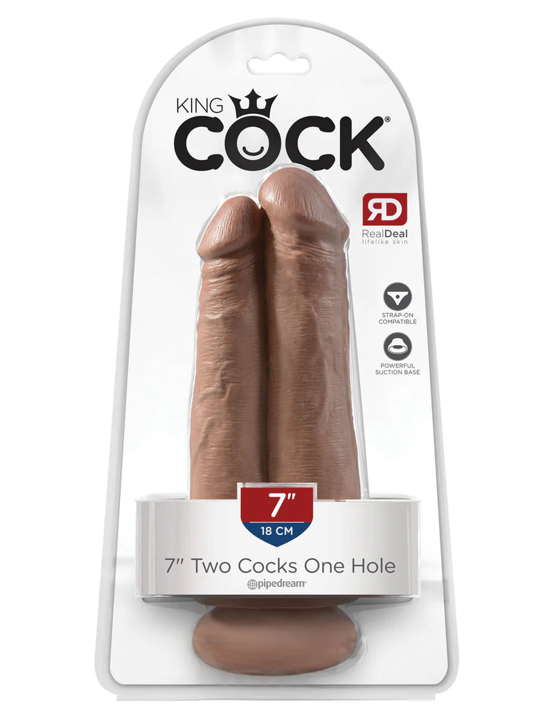 King Cock - Two Cocks One Hole Dildo 7in