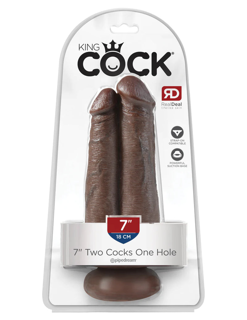 King Cock - Two Cocks One Hole Dildo 7in