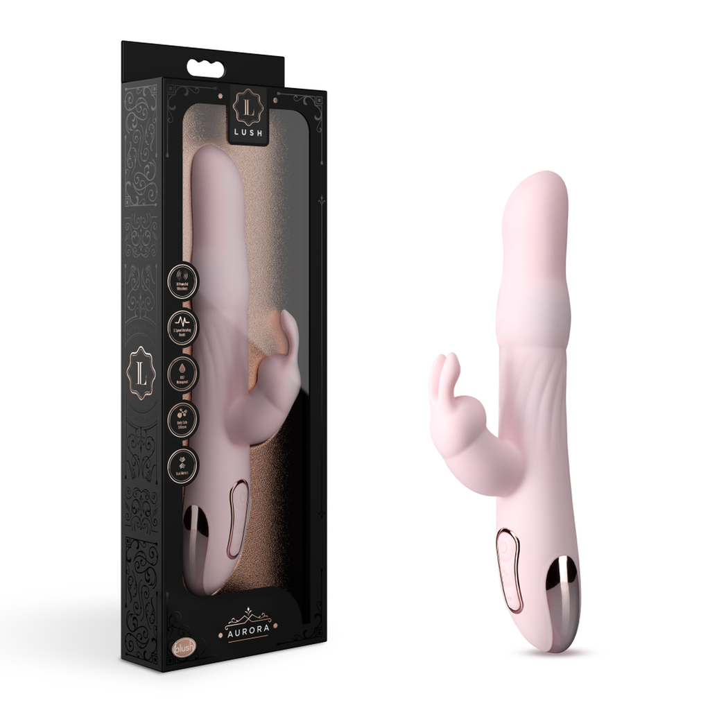 Lush Aurora Silicone Rechargeable Vibrating Dual Stimulator - Light Pi Lush Aurora Silicone Rechargeable Vibrating Dual Stimulator - Light Pi
