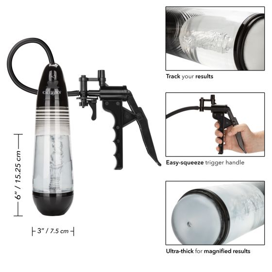 Optimum Series Magic Penis Pump & Textured Stroker - Black/Clear