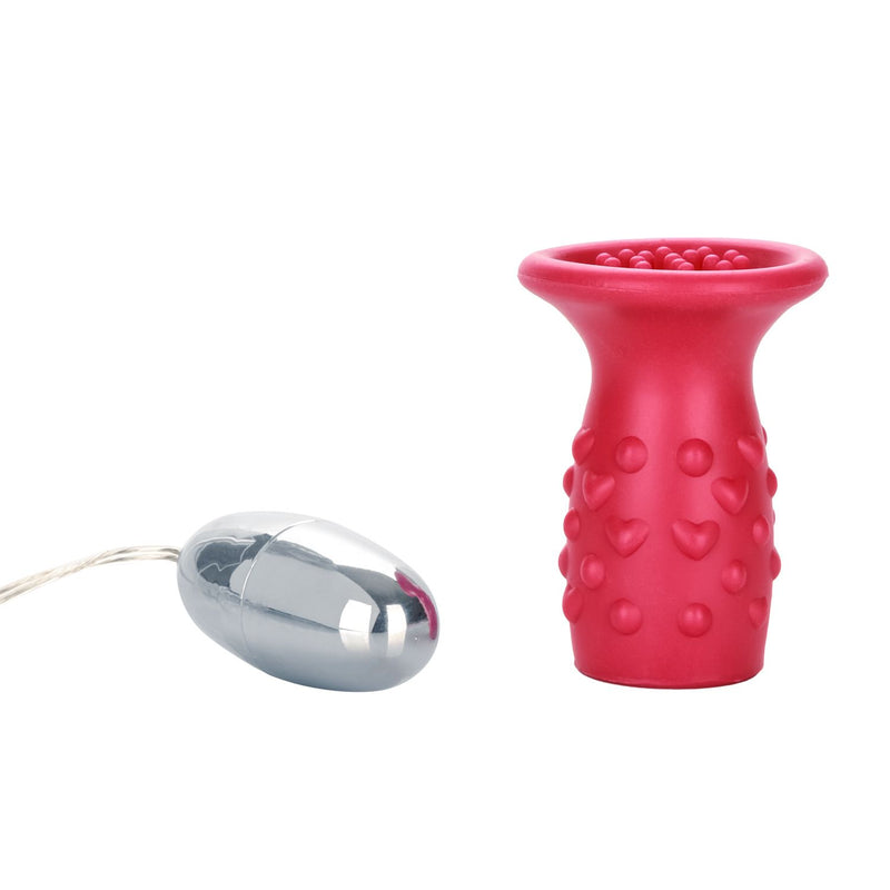 Pleasure Kiss Wired Bullet Vibrator with Silicone Sleeve - Cerise Pleasure Kiss Wired Bullet Vibrator with Silicone Sleeve - Cerise