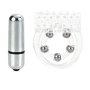 5-Bead Vibrating Maximus Penis Ring - Clear