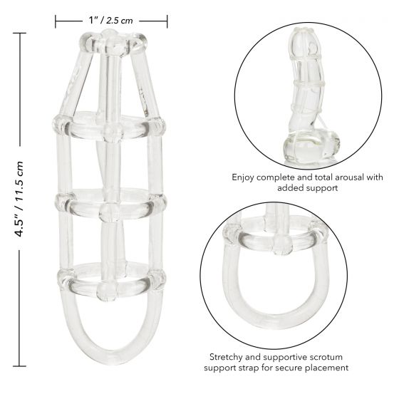 Soft Strappy Jelly Cock Cage Enhancer - Clear