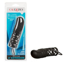 Stretchy Silicone Textured Penis Extension with Ball Loop - Black