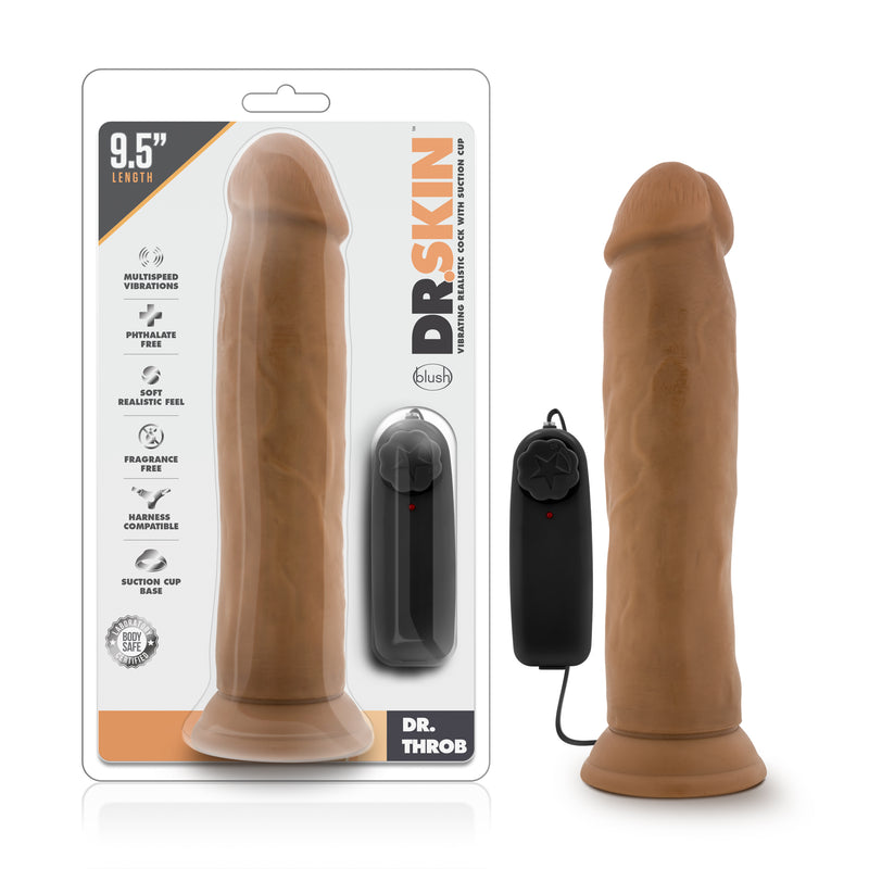 Dr. Skin Dr. Throb 9.5" Vibrating Cock with Suction Cup