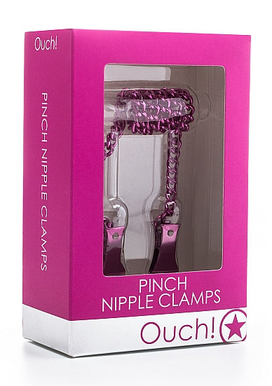 Ouch! Pinch Nipple Clamps with Chain