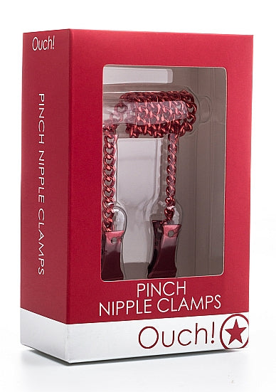 Ouch! Pinch Nipple Clamps with Chain