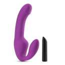 Temptasia Cyrus Strapless Silicone Dildo With Rechargeable Bullet - Purple