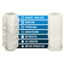 M for Men Soft and Wet Glow-in-the-Dark Reversible Orbs/Ribs Masturbator - Frosted Clear