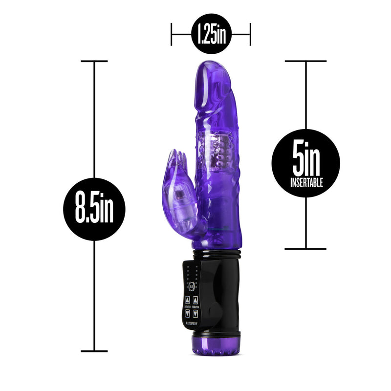 Sexy Things Flutter Rabbit Vibrating and Rotating Dual Stimulator - Purple